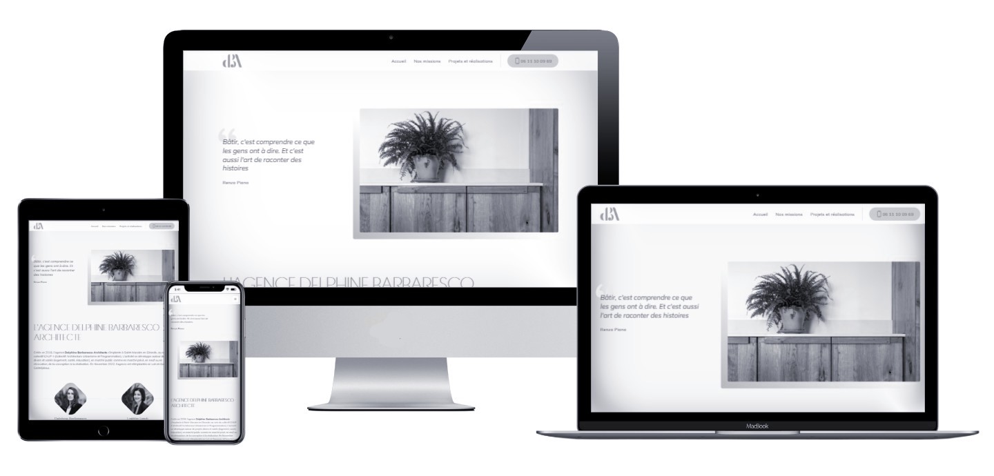 site de delphine barbaresco architecte responsive