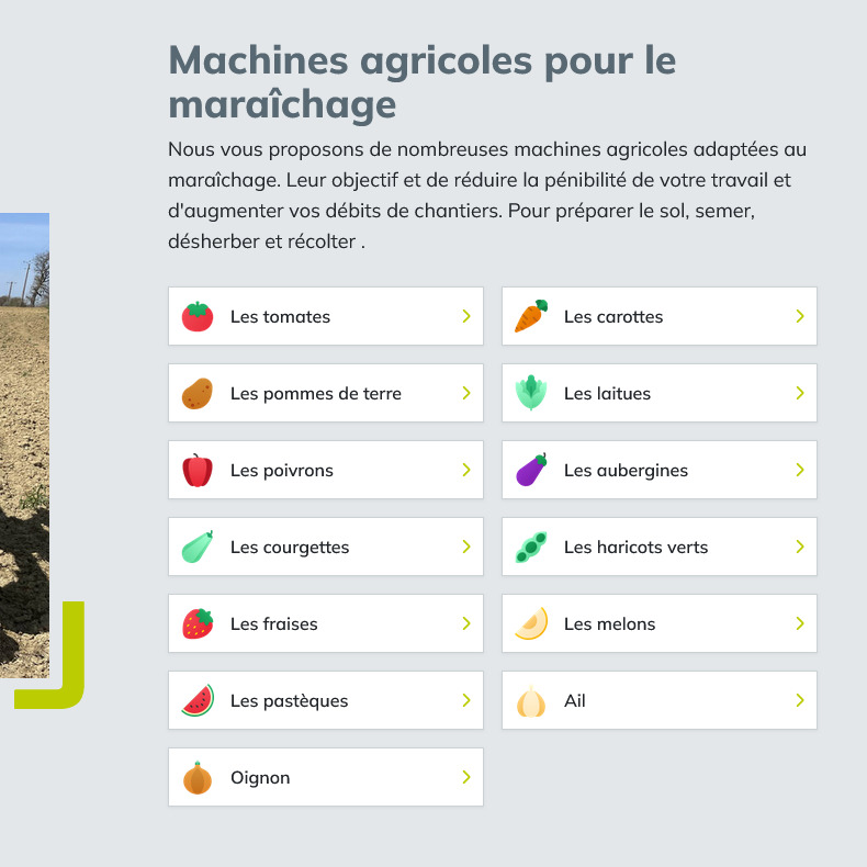 Machines Agricoles Elatec Fruits Légumes